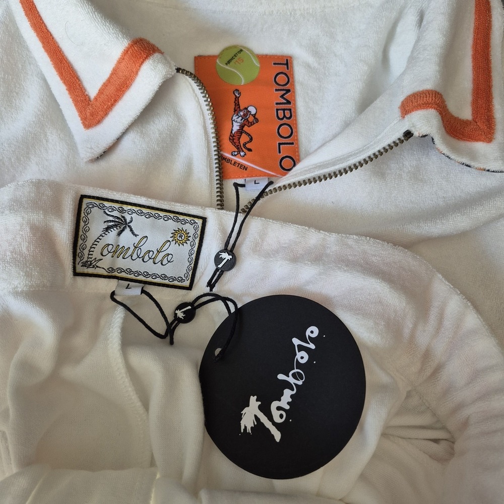 Tombolo Tennis Cabana Shirt Shorts Set Large Terry Cloth Princeton Wimbleten - Picture 9 of 16